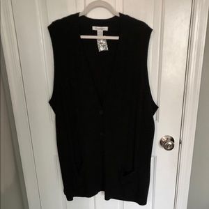 🌟HP🌟NWOT Roaman’s V-neck Black Knitted But…